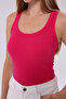 Women's Terry Fabric U-Neck Strappy Basic T-Shirt