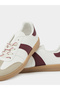Burgundy Crocodile Embossed PU Sneakers with Gum Sole - 3