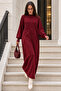 Stone Embellished Knitwear Dress K3071 Burgundy - 2