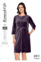 Women's Cotton Velvet Zippered Winter Dress / Purple 3824