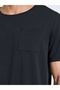 Black Solid Pocket Detail T-Shirt and Striped Straight Leg Pants Pyjama Set - 3