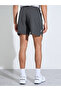 Grey Solid Side Slit Regular Fit Running Shorts with Zipper Pocket - 4