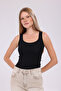 Women's Terry Fabric U-Neck Strappy Basic T-Shirt - 6