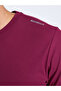 Maroon Solid Round Neck Short Sleeves Regular Fit Active T-Shirt - 4