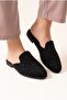 Women's Shiny Stone Detailed, Pointed, Closed-Toe House Slippers - 6