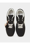 Black Lace-Up Retro Sneakers with Pom-Pom Charm - 5