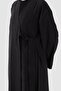 Line Textured Tensel Abaya Black