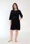 Women's Cotton Velvet Zippered Winter Dress / Navy Blue 3824 - 3