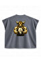 Chalked Bull Weightlifter Printed Boxy Oversize Sleeveless T-Shirt - Anthracite - 2
