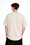 Deer Printed - Premium Fabric Oversize Men's T-Shirt Beige - 4