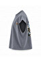 One Piece Jinbe Sailor Style Printed Boxy Oversize Sleeveless T-Shirt - Anthracite - 3