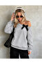 Women's Boat Neck Sweatshirt with Bow and Sleeve Strap Detail