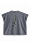 One Piece Dracule Mihawk Yoru Sword Printed Boxy Oversize Sleeveless T-Shirt - Anthracite - 2