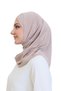 Women's Ready-To-Wear Turban Crossed One-Piece Practical Prayer Headscarf Light Mink - 3