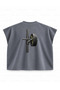 Squat Rack Printed Boxy Oversize Sleeveless Fitness T-Shirt - Anthracite - 2