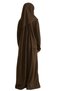 Two Piece Kids Prayer Dress Set with Scarf, Islamic Clothing Set for Girls Brown - 5