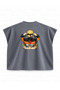 Naruto Uzumaki Bandana Knot Printed Boxy Oversize Sleeveless T-Shirt - Anthracite - 2