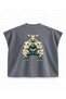 Goblet Squat Bull Printed Boxy Oversize Sleeveless T-Shirt - Anthracite - 2