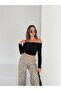 Sandy Fabric Off-The-Shoulder Long Sleeve Blouse - 2