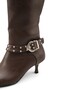 Selene Amara Women's Pointed Toe Thin Heeled Boots 0012301 Brown Skin - 7