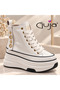 26K336 Filled Heel Patent Leather Boots - 2