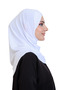 Women's Ready-To-Wear Turban Crossed One-Piece Practical Prayer Headscarf White - 4