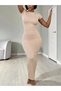 Rochie maxi, bej - XL