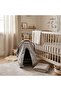 100% Cotton Gray Knitted Patterned Pique Fabric Stroller Cover with Snap Fasteners and Pom-Pom Detail - 2