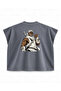 Naruto Killer Bee Fist Portrait Printed Boxy Oversize Sleeveless T-Shirt - Anthracite - 2