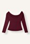 Slim Fit Wrap Collar Ribbed Long Sleeve T-Shirt G7805Ax26Au - 7