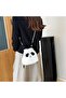 Fluffy Plush Panda Makeup Bag with Drawstring & Adjustable Shoulder Strap, Small Portable Cosmetic P - 3