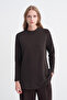 High Collar Ribbed Brown Tunic 0014 - 2