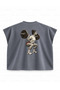 Squat Training Printed Boxy Oversize Sleeveless Fitness T-Shirt - Anthracite - 2