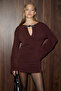 Stam women's buckle-strap ruched mini dress in brown