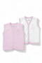 2-Pack 100% Cotton Double-Breasted Snap Fastener Baby Vest