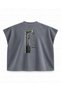 Cable Station Printed Boxy Oversize Sleeveless Fitness T-Shirt - Anthracite - 2