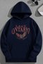 Unisex 3 Thread Cotton Navy Blue Lakeontario Print Loose Fit Sweatshirt Hoodie