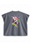 Demon Slayer Mitsuri Kanroji Love Bow Printed Boxy Oversize Sleeveless T-Shirt - Anthracite - 2