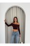 Sandy Fabric Off-The-Shoulder Long Sleeve Blouse - 2