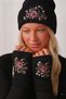 Women's Knitwear Beanie Gloves Set Floral Bee Embroidered Knitted Winter Beanie and Gloves - 5