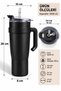 Double Wall Travel Leak-Proof Steel Thermos 1000 ml Steel Flask with Straw - 3
