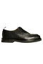 Black floater leather men's casual shoes - 2
