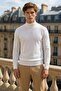 Men's Casual Daily Trend Basic White Sweater - 2