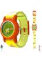 Analog Kids Watch Sports Theme Floral Printed Dial & Strap Unbreakable TPU Strap 30M Water Resistant-Yellow