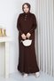 Women's Mercerized Knitwear Dress with Stone Detail on Sleeves - 3
