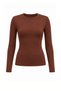 Women's 3-Piece Bitter Brown Crew Neck Bodysuit - 7