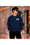 Men's Mtb Mountain Bike Left Chest Printed Crew Neck Casual Regular Fit Sweatshirt