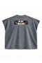 Attack on Titan Eren Yeager Eye Stripe Printed Boxy Oversize Sleeveless T-Shirt - Anthracite - 2