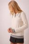 Women's Ecru Gray Detailed Knitwear Sweater Polo Collar Stone Embroidered Long Sleeve Knit Sweater - 8
