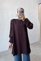 İpek Cupra Shoulder Buttoned Mercerized Tunic - Brown